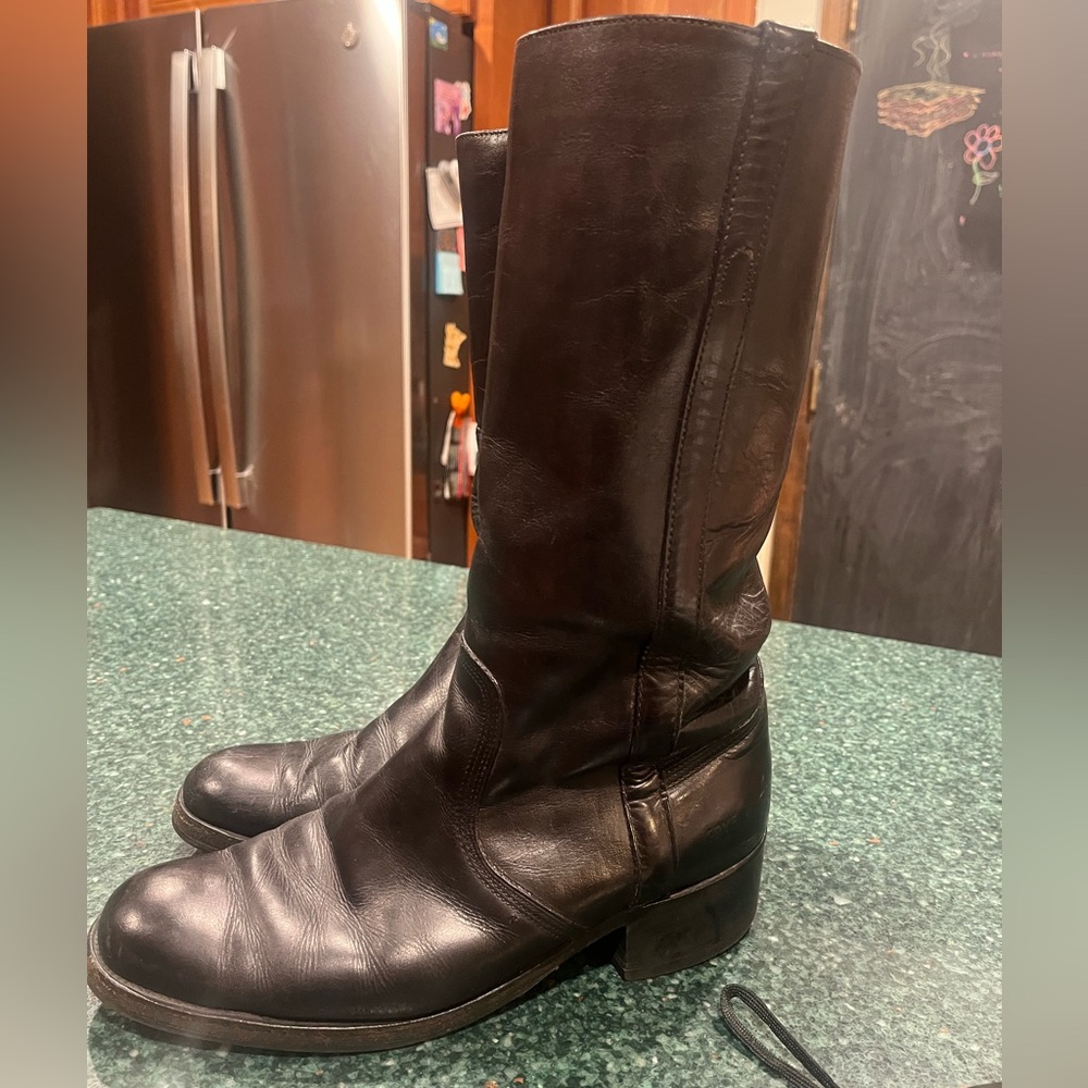 Vintage Frye Campus Men's Black Leather Boots